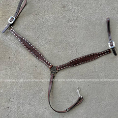 Dark Oil Feather Breastcollar - Pewter Buckstitch