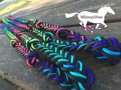 WhinneyWear Custom Black/Rainbow Reins