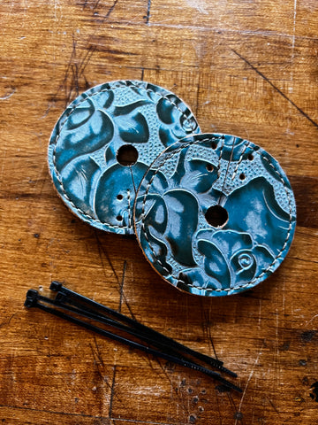 Ocean Floral Hide/Rubber Bit Guards